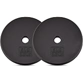 Yes4All Cast Iron Weight Plates for 1-Inch Barbells | Available in 5-50 lb, Single, Pair or Set of 4, Ideal for Strength Training, Weightlifting and Home Workouts