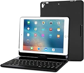 ProCase iPad 9.7 2018/2017 Keyboard Case - 360 Degree Rotation Swivel Cover Case with Wireless Keyboard for Apple iPad 9.7 Inch, Also Fit iPad Air