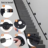 AMLOOPH Banister Handrails 3m Black Stainless Steel Stairs Rail With Fittings view 5