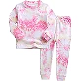 VAENAIT BABY 12M-12Y Toddler Kids Boys Girls 100% Cotton Marbling Tiedye Sung Fit Sleepwear Pajamas 2pcs Pjs Set