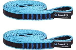 CAMNAL Climbing Sling UIAA CE Certified 16mm Nylon Sling 22KN(4840 lb) Climbing Sling 24-87in (60-220cm), Blue/Yellow/Purple, 1/2/3 Pack (32 in/80 cm 2 Pack, Blue)