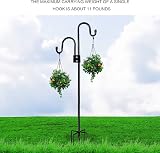 hifrom 76 Inch Adjustable Outdoor Shepherd Hook with 5 Prong Base view 4