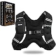 ZUETK Weighted Vest, 6lb/8lb/12lb/16lb/20lb/25lb/30lb Weight Vest with Reflective Stripe, Weighted Vest for Men Women Workout Equipment for Strength Training, Running, Jogging, Fitness, Weight Loss