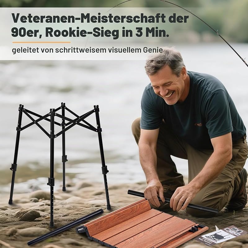 klappbar Campingtisch aus Aluminium, Höhenverstellbar