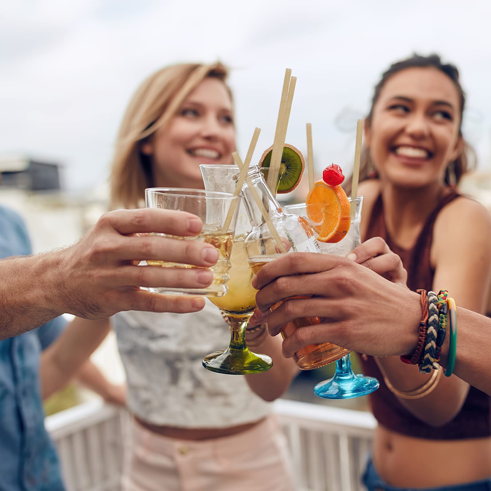 HANSGO Sugarcane Straws, 200PCS Drink Straws Disposable Plastic-Free Straws for Hot Cold Drinks - Image 6