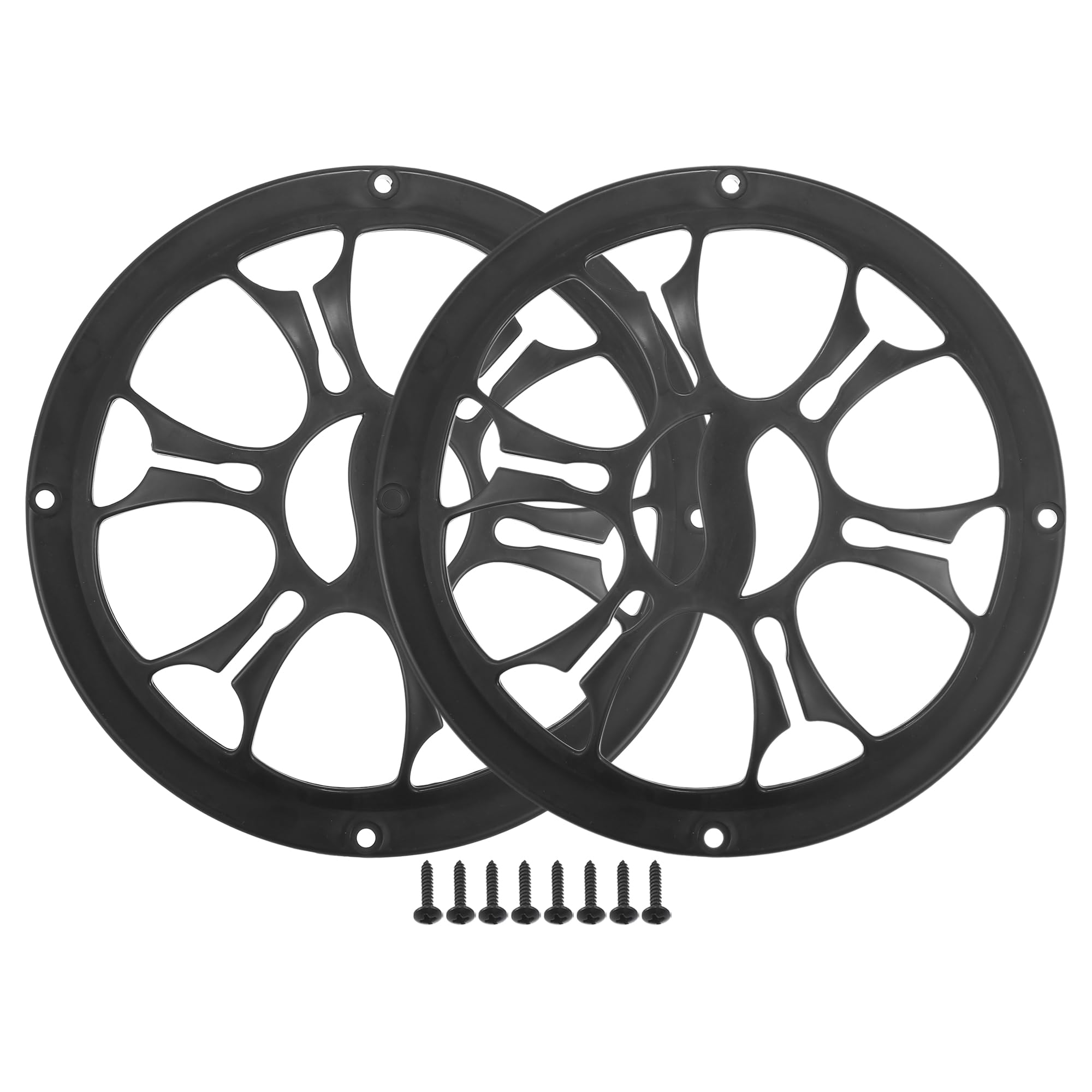 X AUTOHAUX 6" Car Speaker Grills Cover Round with Screws ABS Black - 2 Pcs