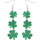 St. Patrick's Day Green Earrings for Women,Irish St. Patrick's Day Decorations Accessories,Good Luck Dangling Earrings,Shamrocks Clover Lucky Grass Hat Rainbow