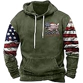 Western Aztec Hoodies for Men Country Graphic Sweatshirts Vintage Pullover Cowboy Hooded Sweatshirt with Pocket