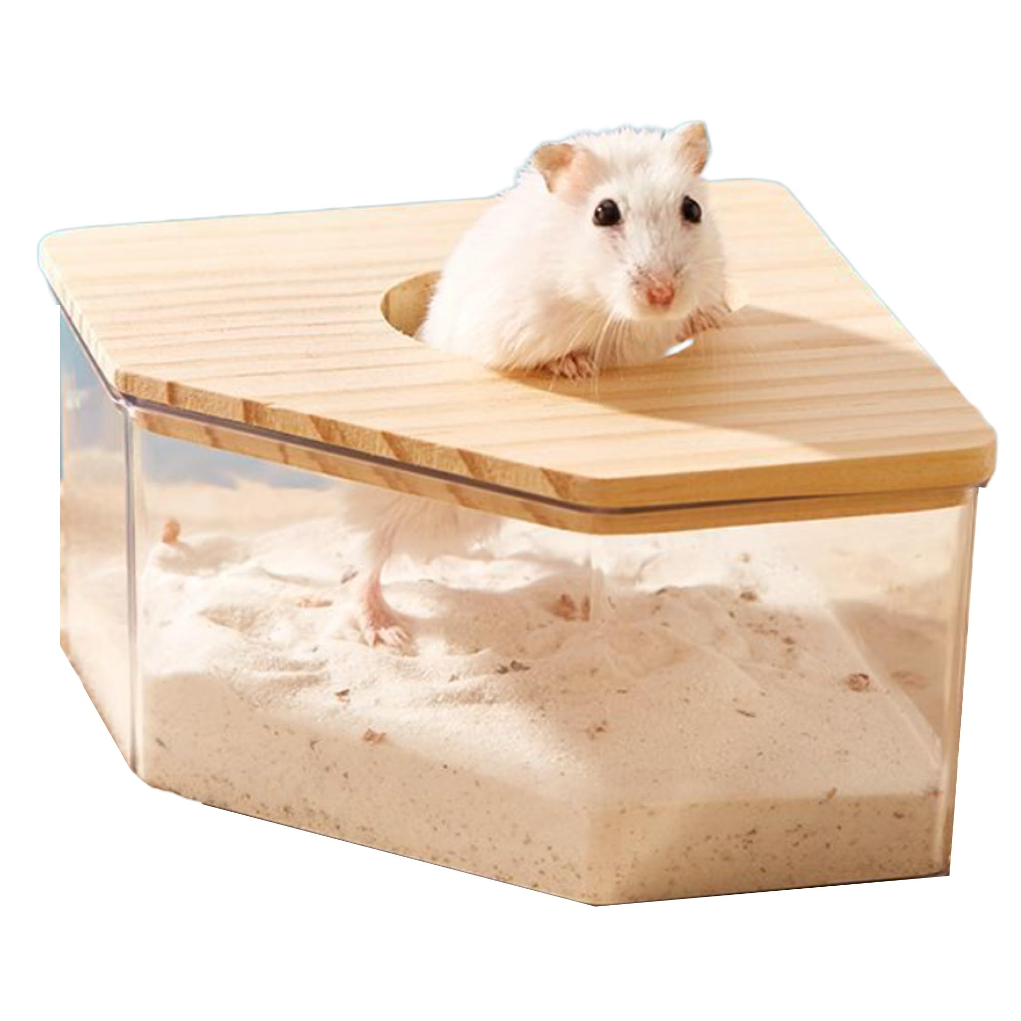 Asdays ハムスター トイレ クリア コーナー型 多機能 脱臭 バス 遊び場 おしゃれ 掃除しやすい 飛び散り防止 (大サイズ)商品画像