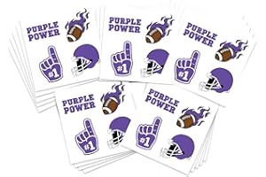 FashionTats Sport Spirit Temporary Tattoos | 100 Tattoos | MADE IN THE USA | Skin Safe | Removable (Purple Finger)