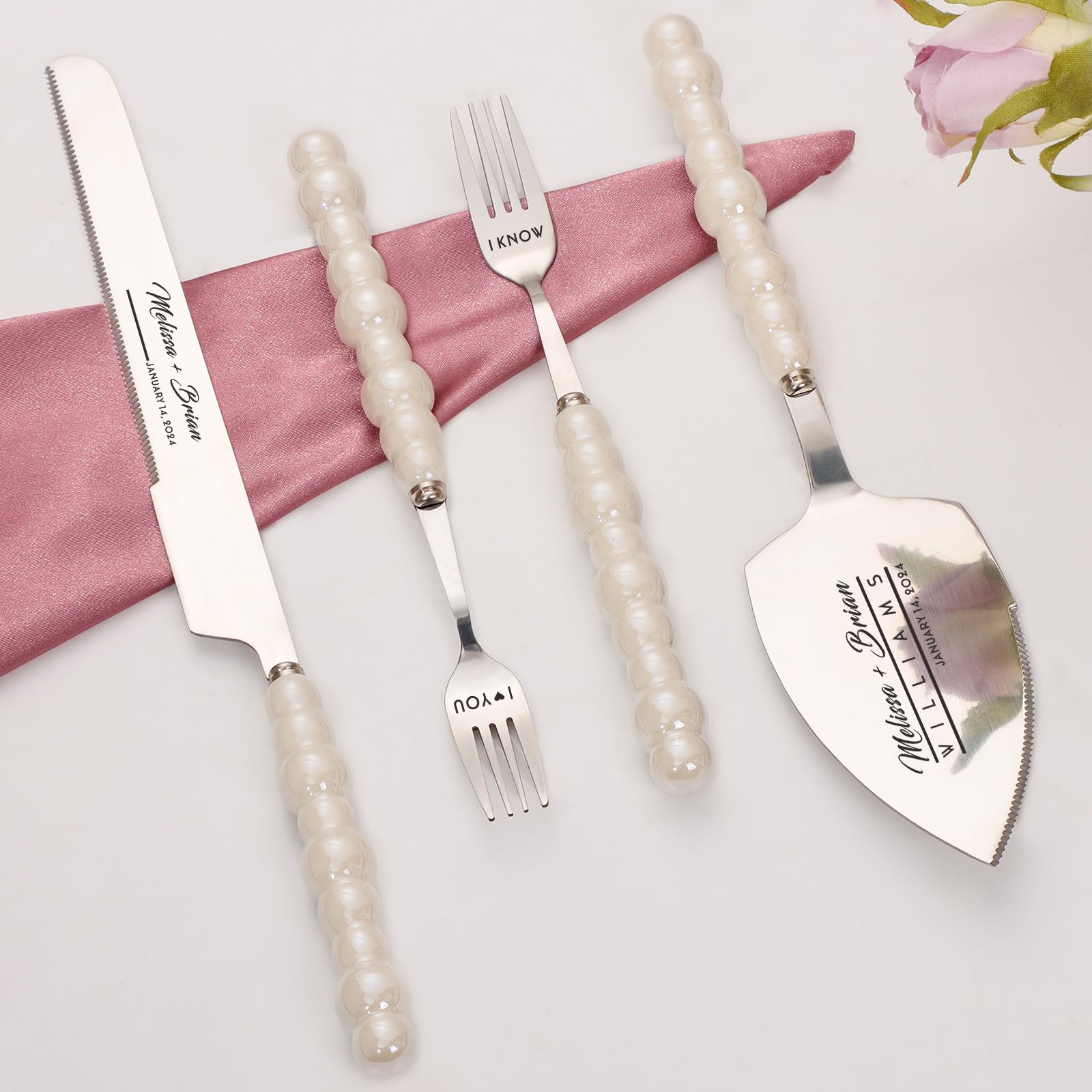 TUKDAK Personalized Cake Cutting Set With