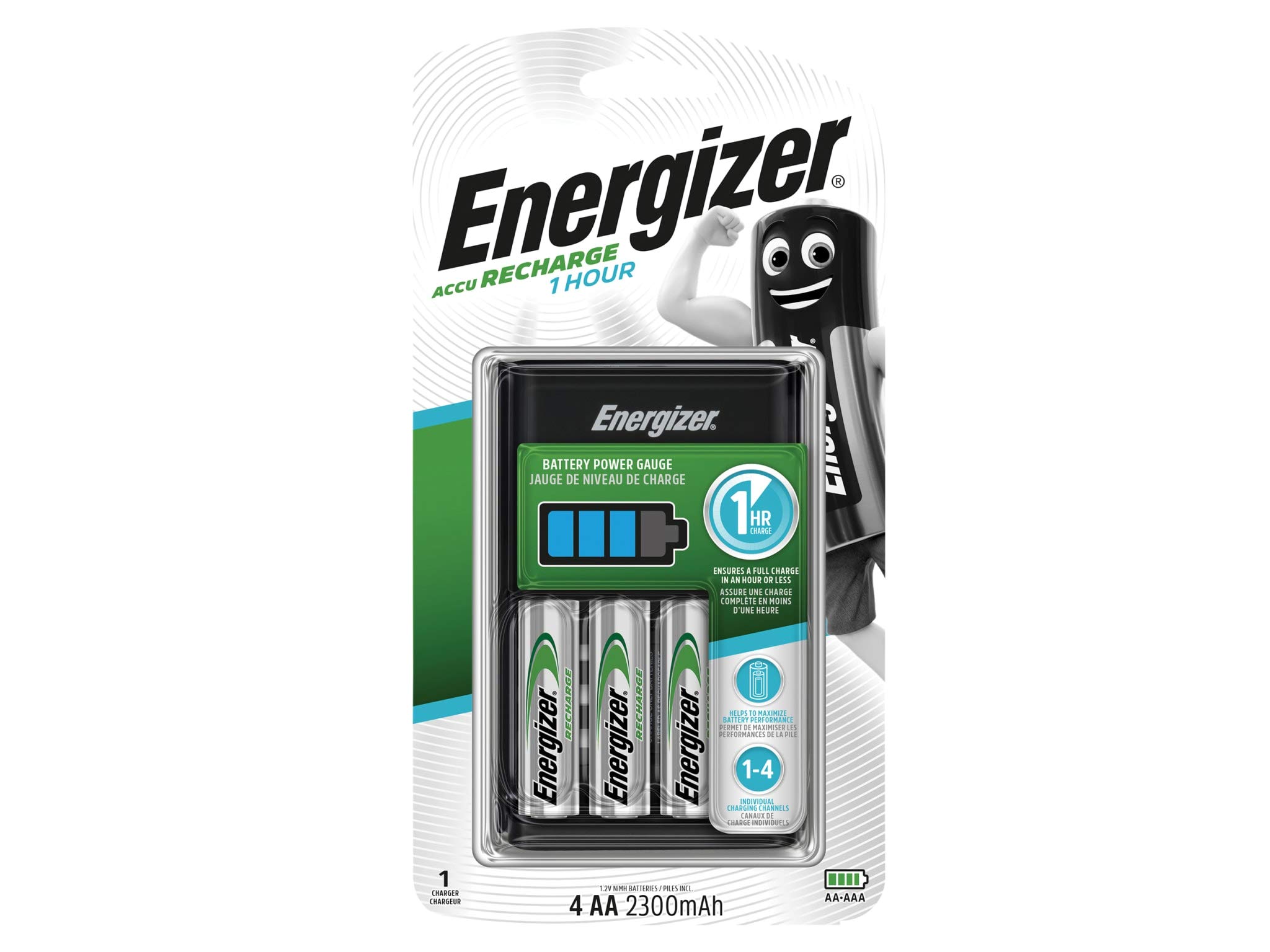 Energizer 1 Hour Charger for AA + AAA Batteries