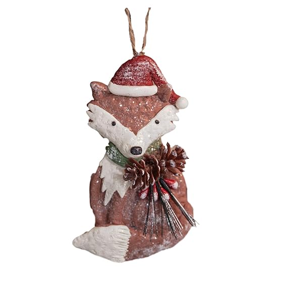 Woodland Fox Christmas Tree Bauble / Decoration Rustic Style FOX