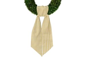 CHMACURA Fall Thanksgiving Wreath Sash for Front Door, Yellow Buffalo Plaid Burlap Sash Accessories for Wreath Wedding Birthday Christmas Decorations