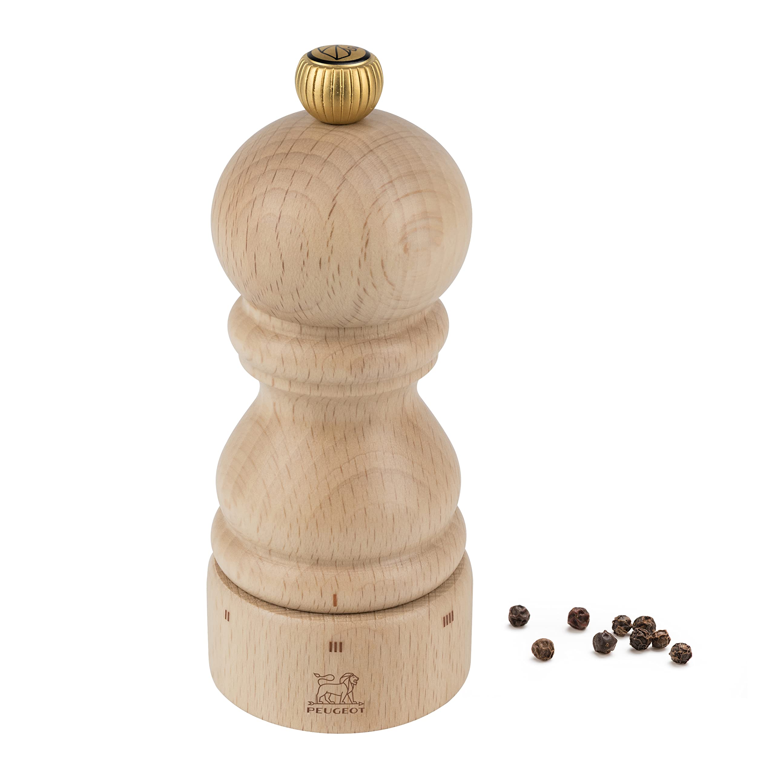 PEUGEOT - Paris u'Select 12 cm Pepper Mill - 6 Predefined Grind Settings - Made With PEFC Certified Wood - Made In France - Natural Colour