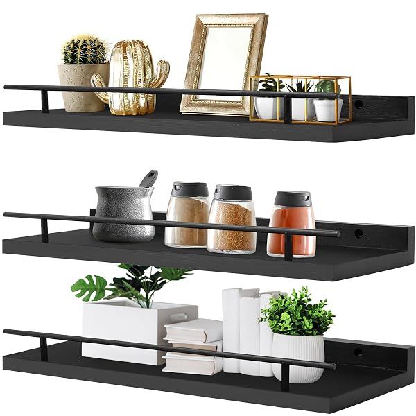IJRPLM FLOATING SHELVES WALL MOUNTED SET OF 3,...