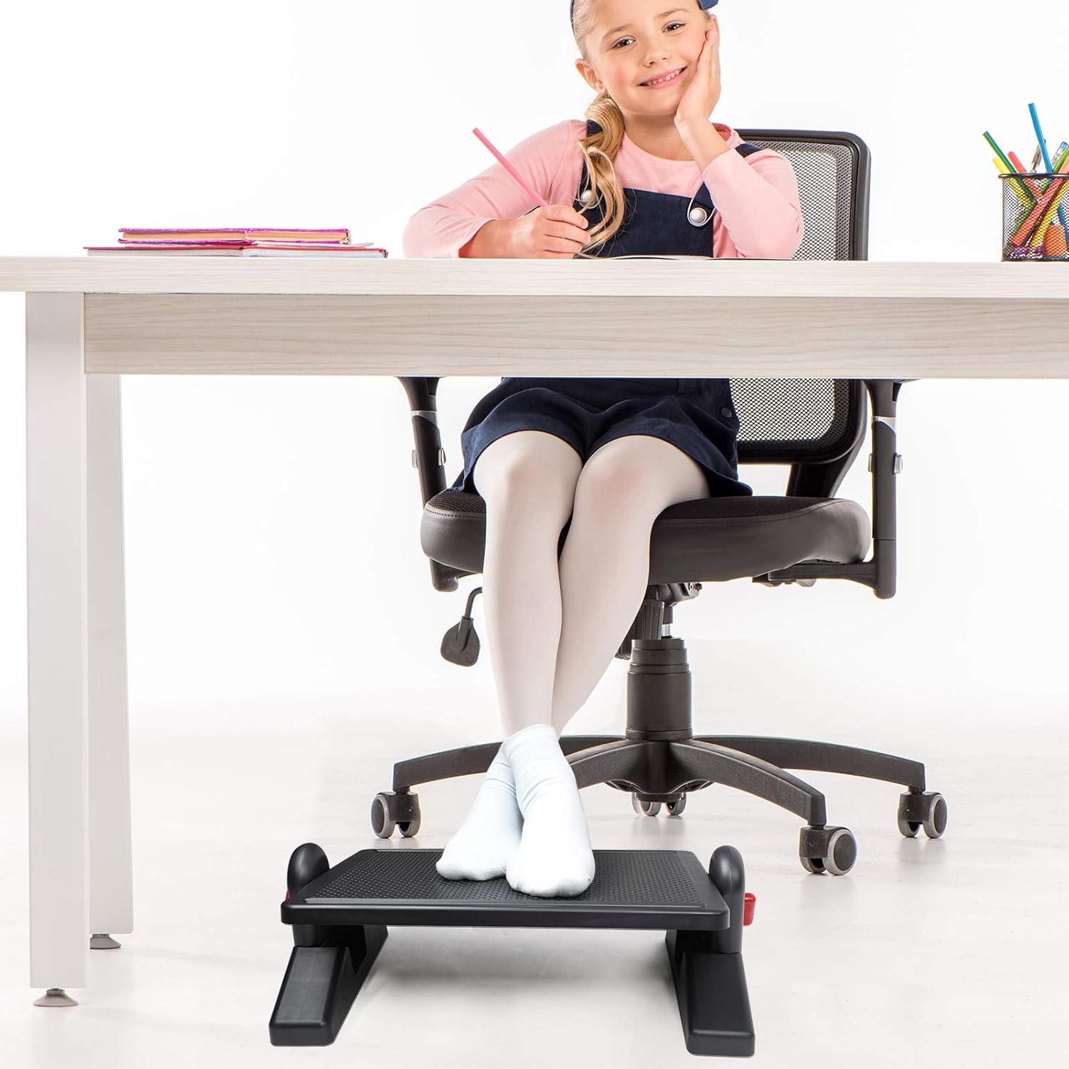 HUANUO Footrest Under Desk - Ergonomic Foot Rest Height Settings and Adjustable Tilt Locked Angles Office Foot Rest for Desk with Massage Surface for Home, Office : Office Products