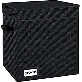 YNSZAS Comic Book Storage Short Box, 11.8" X 9.8" X 7.8", Holds 100-120 Collection Book, Heavy Duty Comic Collection Gift Bin Container Holder Shelf (Black)