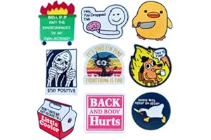 YJ PREMIUMS 9PC Funny Patches, Hook and Loop Tactical Morale Patch for Backpack Vest | Cool Cute Small Embroidered Patche pac
