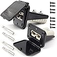 Erchon 120A Plug Mounting Panel with Dust Cover Compatible with Anderson SB120 Connectors Flush Mount Recessed Plate, 2Pcs 120Amp Socket Panel Base
