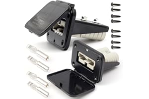 Erchon 120A Plug Mounting Panel with Dust Cover Compatible with Anderson SB120 Connectors Flush Mount Recessed Plate, 2Pcs 120Amp Socket Panel Base