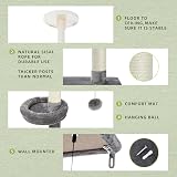 PAWZ Road Cat Tree 5-Tier Floor to Ceiling Height Adjustable Grey view 6
