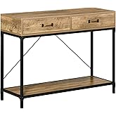 HOMCOM 39" Vintage Console Table, Narrow Entryway Table with Drawers, Storage Shelf for Behind Couch, Living Room, Hallway, B