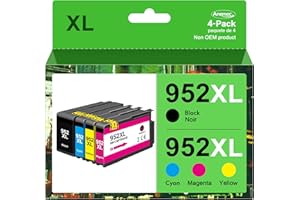 Anemec 952XL Ink Cartridges Replacement for HP 952XL Ink Cartridges Combo Pack |Used in HP Officejet Pro 8710 7740 8720 8210 8715 8702 7720 8730 8740 8216 8725 8700 Printer (4 Pack)