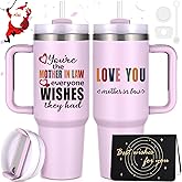 LiqCool Gifts for Mother in Law, 40Oz Mother in Law Tumbler with Handle, Mother in Law Christmas Gifts, Best Funny Mother in Law Gifts for Birthday Mother's Day, Mother in Law Gift Ideas(Purple)