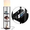 Brightech Maxwell Charger - Modern Shelf Floor Lamp with USB Charging ...