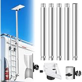for Starlink Mini Camper Mount, Adjustable RV Ladder Pole Mount (for Mini) | 10FT Flag Pole Mount, Adapter Included, Fits 0.7&ndash;1.1" Ladder Rails, Adjustable 5-Section Tubes, Stainless Steel, 200 Lbs Load