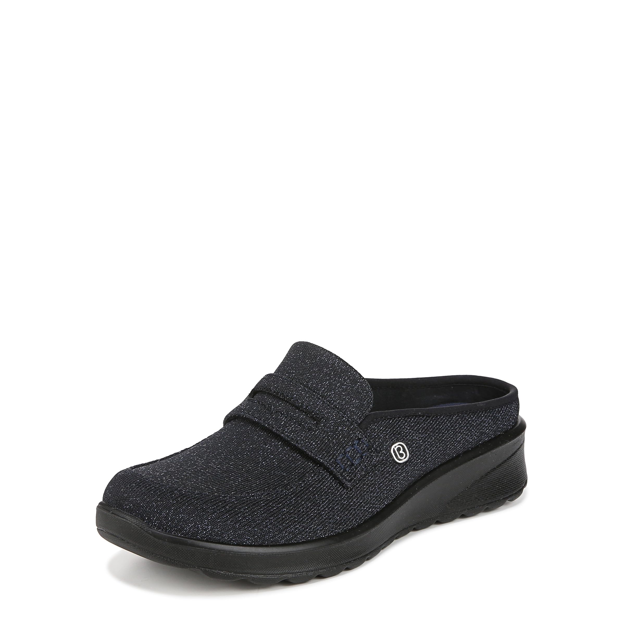 BZees Women’s Georgia Slip On Washable Comfort Loafer Mule Navy Sparkle 8 M