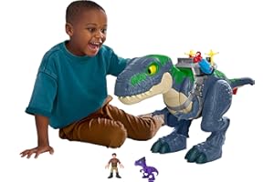 Fisher-Price Imaginext Jurassic World Rebirth Dinosaur Playset, Ultimate Action Chomp T. rex 18-inch Dino Toy with Lights, Sounds, Motion & 2 3-inch Action Figures