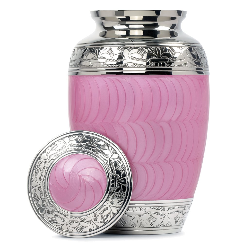 Hugs and Kisses Light Pink Adult Urn For Human Ashes This Large