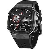 TEARTRACE Men’s Watches Analog Digital Quartz Waterproof Sport Watches for Men Chronograph Alarm Multifunctional Wrist Watch with Silicone Strap