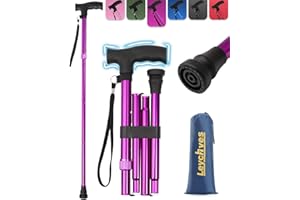 Walking Canes for Women, Folding Adjustable Walking Cane Collapsible Cane for 5.2FT-6.1FT Seniors, Men and Women