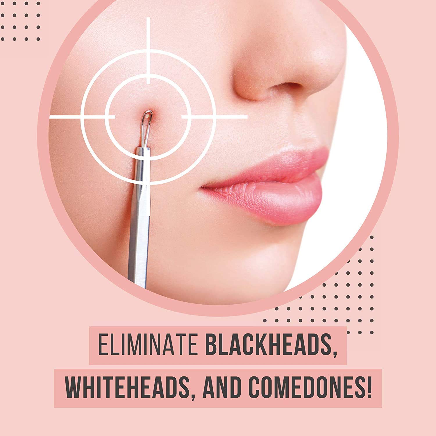 Professional Pimple Popper Tool Kit - With Comedone Extractor, Milia Removal Tool, Blackhead Tweezers, and Whitehead Remover Tool, Spot Treatment Acne Set, by The Good Stuff: Beauty