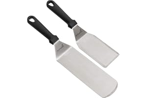 ANMARKO Spatula Turner Stainless Steel - Metal Spatula Set - Hibachi Spatula Great as BBQ Grill Accessories for Grill and Flat Top Griddle