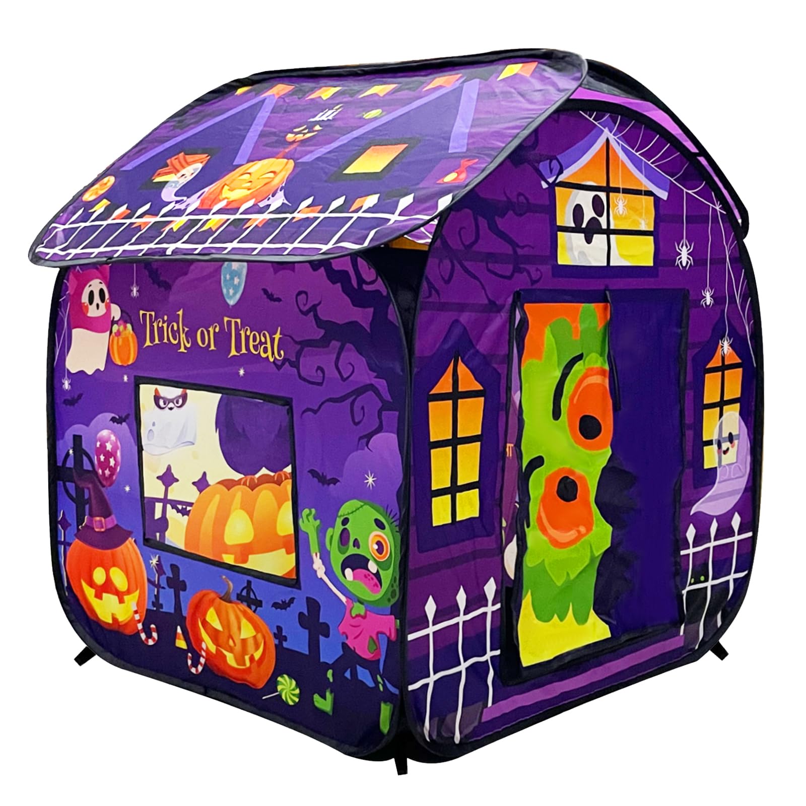 Halloween Play Tent for Kids, Halloween Themed Pop Up Play Tent, Playhouse Indoor Outdoor Folding Portable Play Tent for Boys and Girls