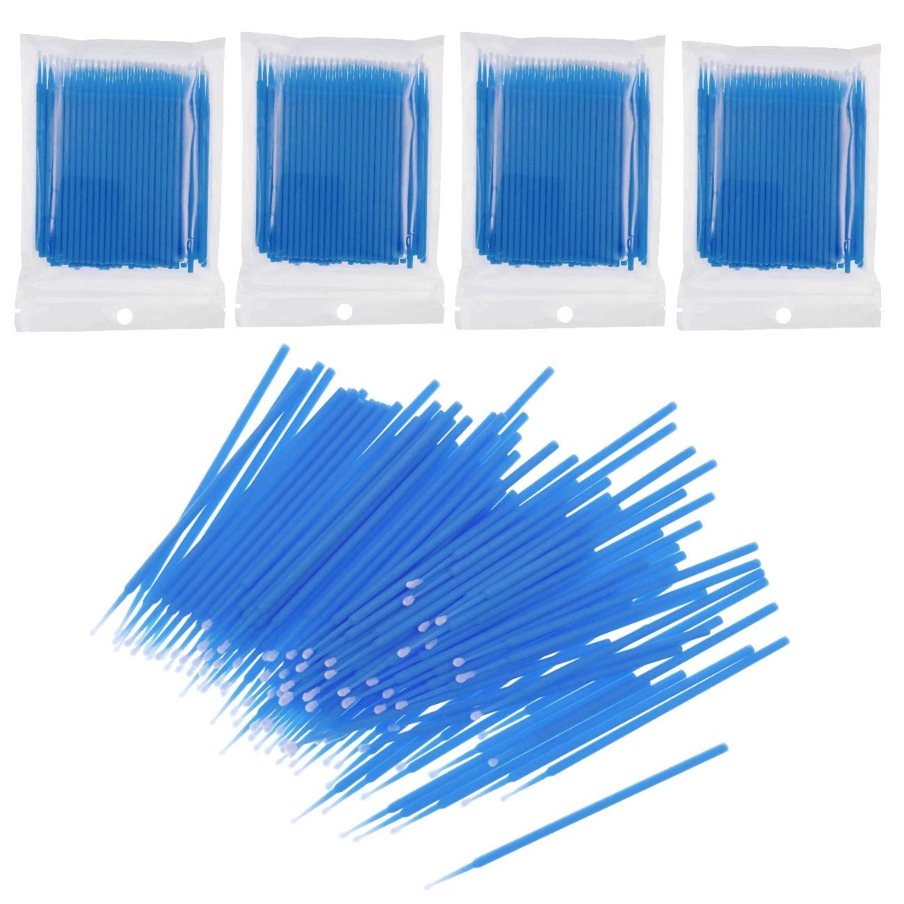 JZK 400x Plastic Disposable Eyelash Extension Brushes Micro Applicators Brushes Eyelashes Stick for Eyes Make Up, Cleaning And Extension