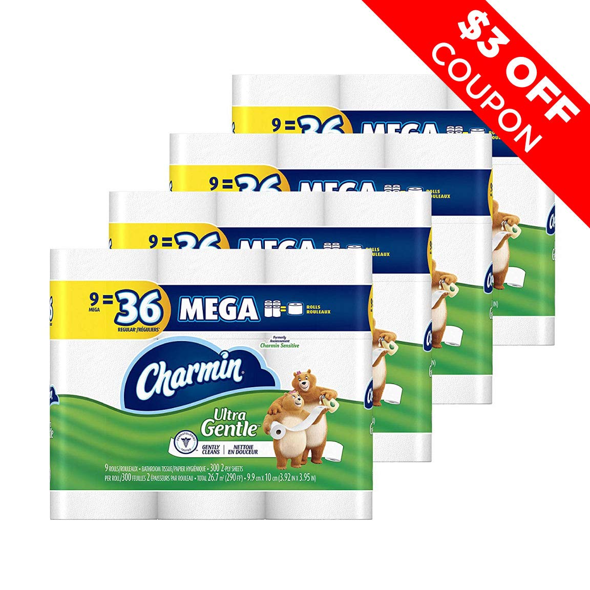 Charmin Ultra Gentle Toilet Paper, 36 Mega Rolls eBay