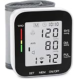 MMIZOO Wrist Blood Pressure Monitor Bp Monitor Large LCD Display Blood Pressure Machine Adjustable Wrist Cuff 5.31-7.68 inch Automatic 99x2 Sets Memory with Carrying Case for Home Use (Black)