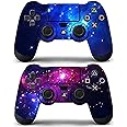 Decal Moments 2 Pack Controllers Skin Decal Stickers Compatible with Regular PS4 Controller Remote Purple Galaxy Space