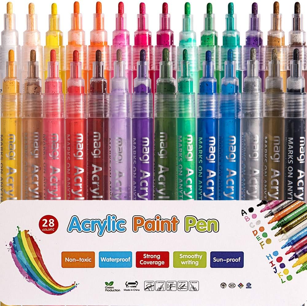 Acrylic Paint Pens Nontoxic water based 28colors set