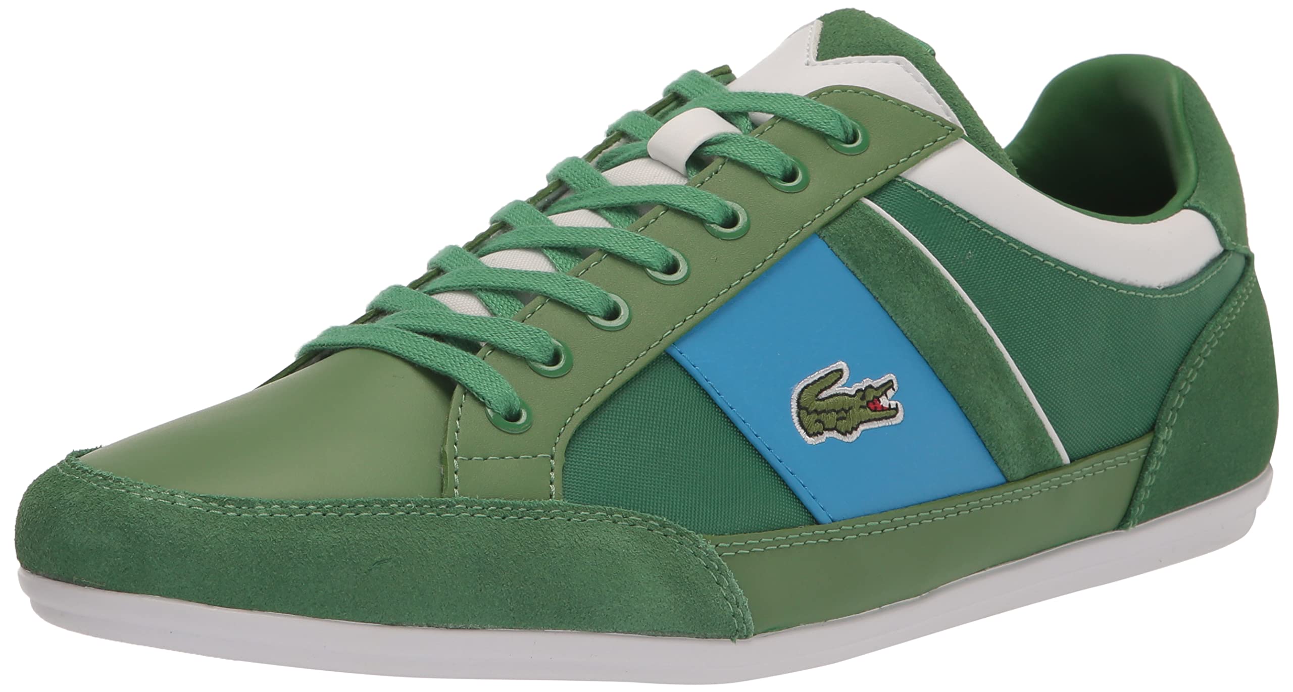 Lacoste Mens Chaymon Sneakers, Green/Blue, 12.5