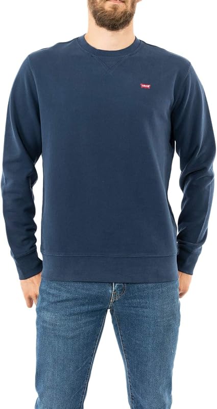 Levi's crew, moletom, homem, azul, m