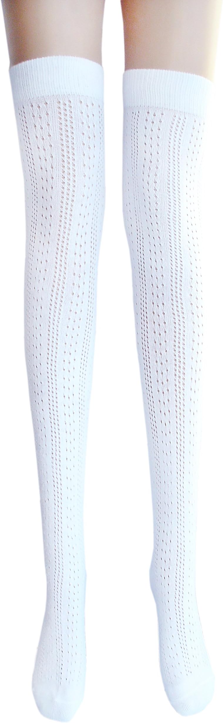 Ladies Slate White Thigh High Pointelle Mens Cotton Rich Over the Knee/thigh Lot