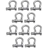 MarineNow 316 Stainless Steel Marine Bow Shackle with Oversized Screw Pin