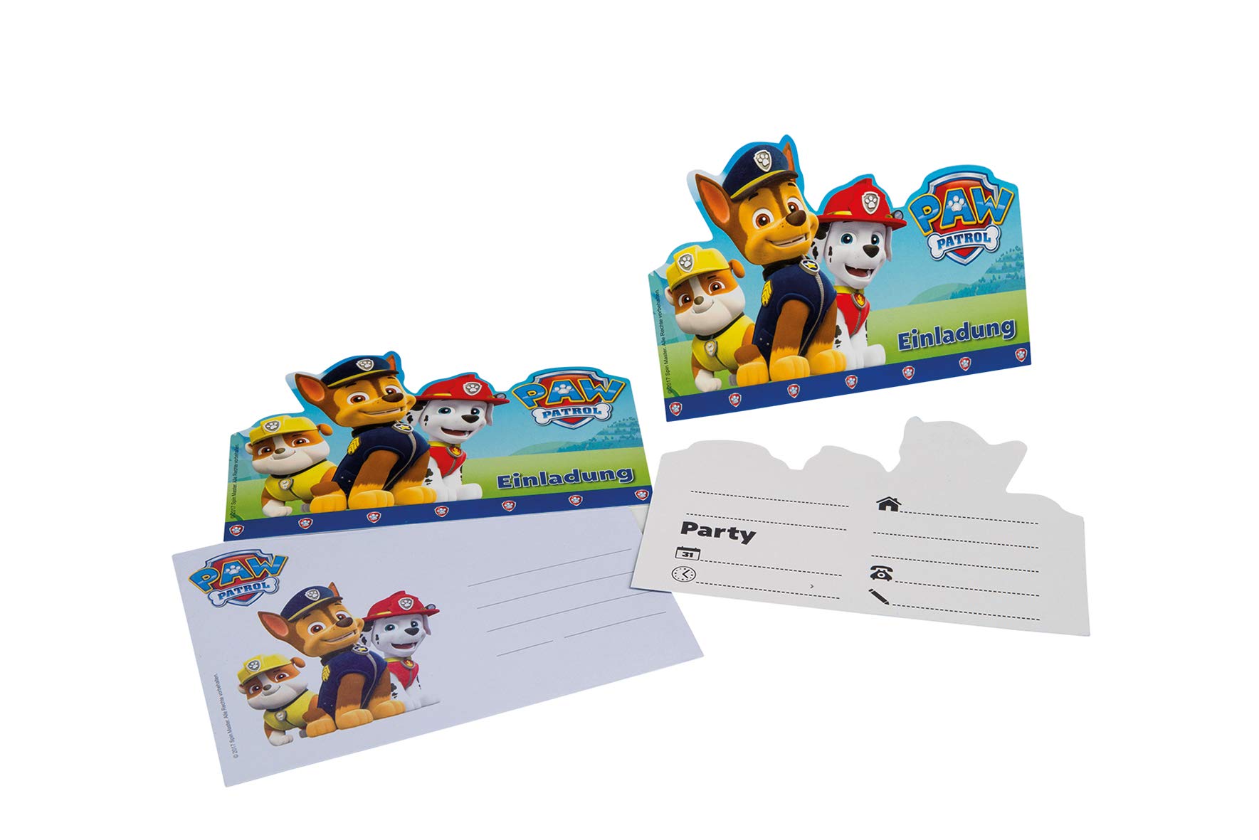 Tib Paw Patrol Invitation Cards A6 With Envelopes C6 Set Of 12 Pieces