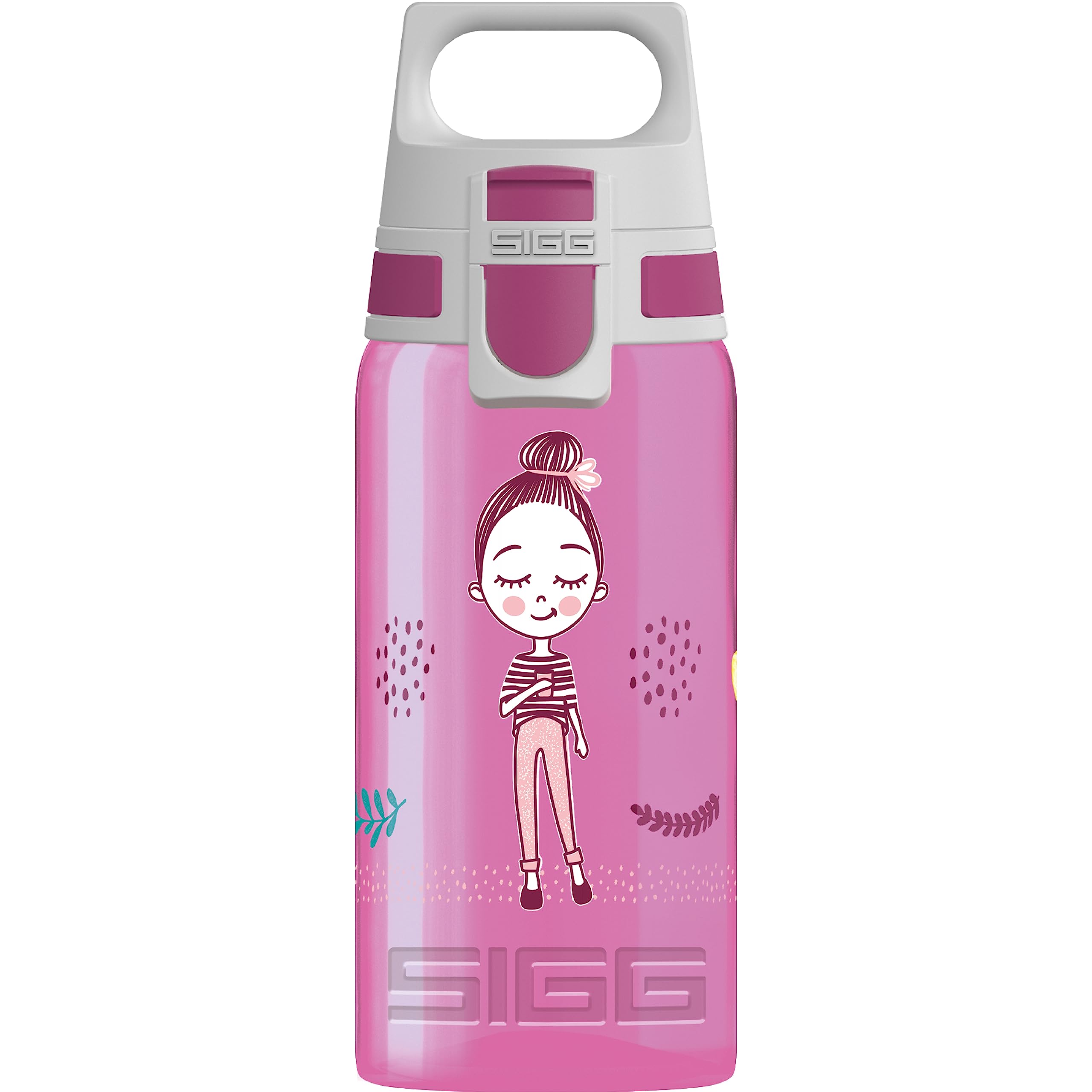Sigg - Sports Water Bottle For Kids - Viva One Girls Way - Suitable For Carbonated Drinks - Leakproof - Dishwasher Safe - BPA Free - School & Bike - Pink - 0.5L